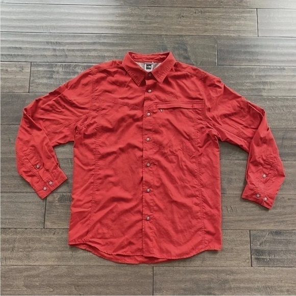 The North Face Men's M Sequoia Long Sleeve Vented Shirt Indian Clay Red - Picture 1 of 9